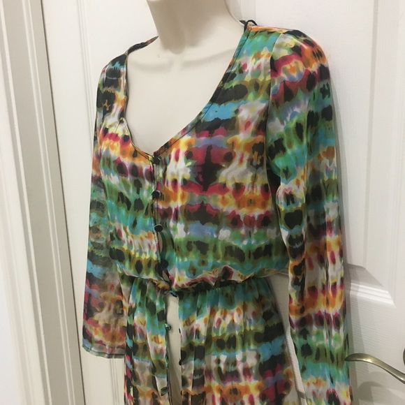 Tie Dye Print Kimono - Picture 5 of 7